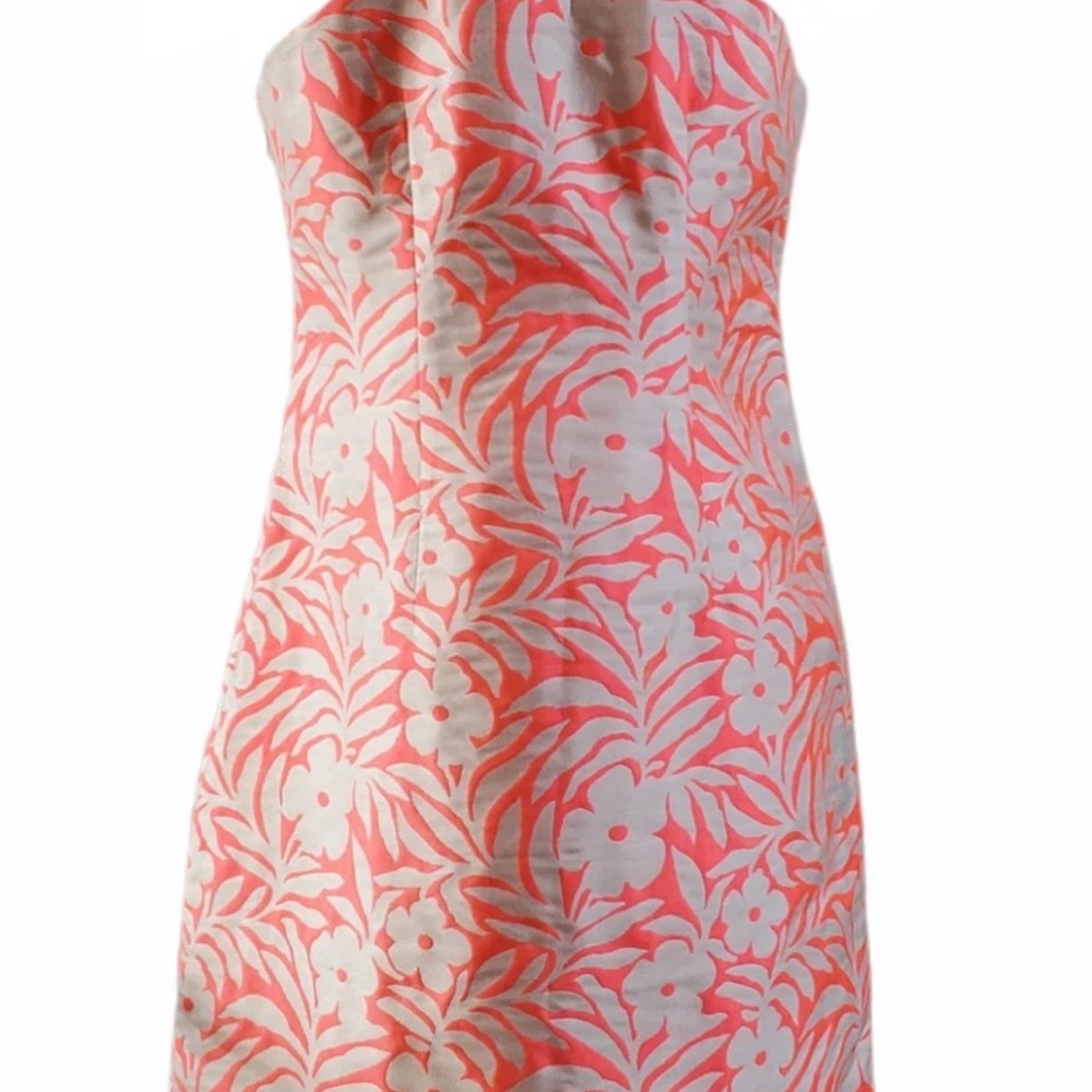 J. Crew Coral and Champagne Floral Mini Dress - Picture 2 of 6